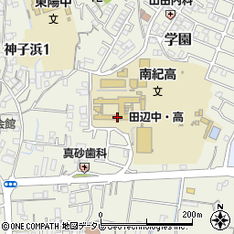 和歌山県立田辺高等学校周辺の地図