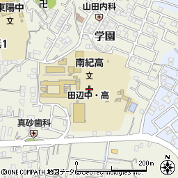 和歌山県田辺市学園1周辺の地図