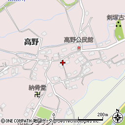 福岡県宮若市高野524周辺の地図