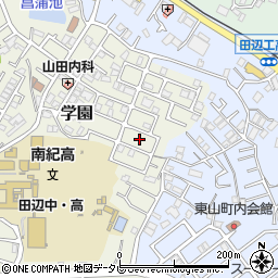 和歌山県田辺市学園7周辺の地図