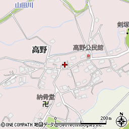 福岡県宮若市高野423周辺の地図