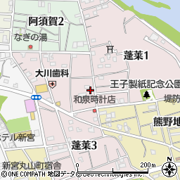 熊野地郵便局周辺の地図