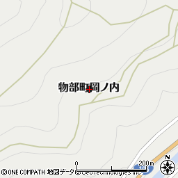高知県香美市物部町岡ノ内周辺の地図