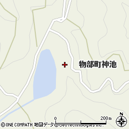 高知県香美市物部町神池周辺の地図