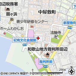田辺市役所周辺の地図