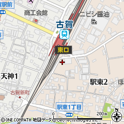 古賀駅東口周辺の地図