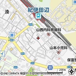 和歌山県田辺市湊周辺の地図