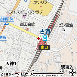 古賀駅前周辺の地図