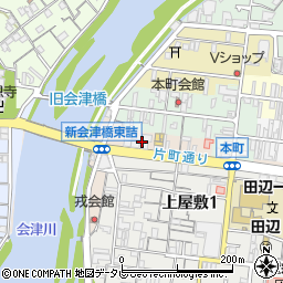 和歌山県田辺市片町周辺の地図