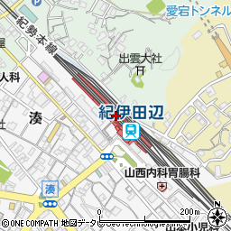 和歌山県田辺市周辺の地図