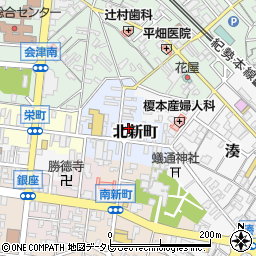 和歌山県田辺市北新町周辺の地図
