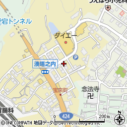 ユーポス田辺店周辺の地図
