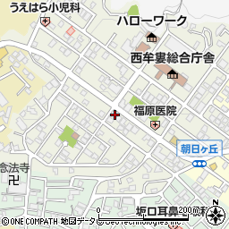 田辺朝日ケ丘郵便局周辺の地図