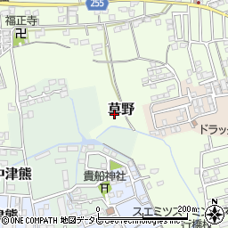 福岡県行橋市草野周辺の地図