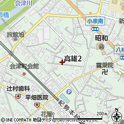 和歌山県田辺市高雄2丁目23周辺の地図