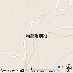 高知県香美市物部町別役周辺の地図