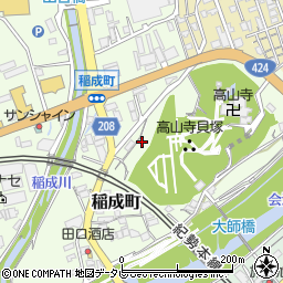 和歌山県田辺市稲成町383周辺の地図