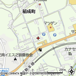和歌山県田辺市稲成町80周辺の地図