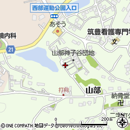 福岡県直方市山部周辺の地図