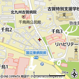増本硝子　古賀店周辺の地図