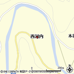 徳島県海部郡美波町西河内周辺の地図