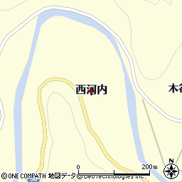 徳島県美波町（海部郡）西河内周辺の地図