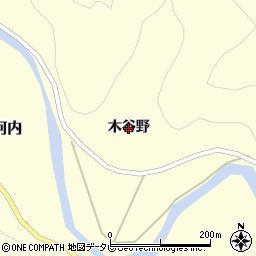 徳島県美波町（海部郡）西河内（木谷野）周辺の地図
