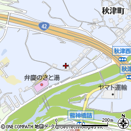 和歌山県田辺市秋津町966周辺の地図