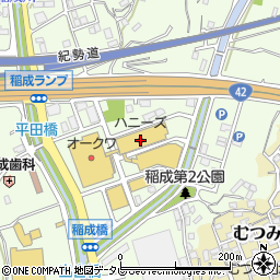 ハニーズ紀伊田辺店周辺の地図