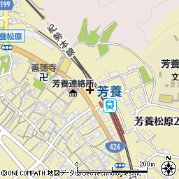 芳養駅周辺の地図