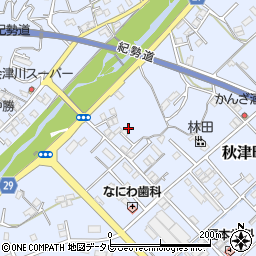 和歌山県田辺市秋津町266-2周辺の地図