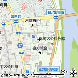 福岡県直方市津田町周辺の地図