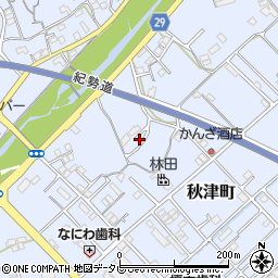 和歌山県田辺市秋津町287-9周辺の地図