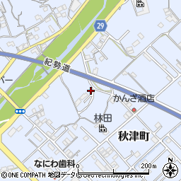 和歌山県田辺市秋津町306-5周辺の地図