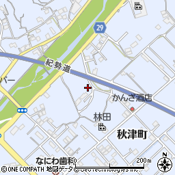 和歌山県田辺市秋津町306-1周辺の地図