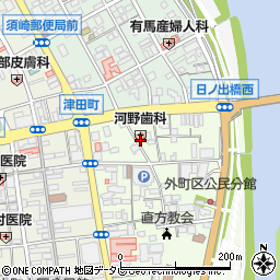 福岡県直方市津田町2周辺の地図