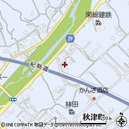 和歌山県田辺市秋津町335-7周辺の地図
