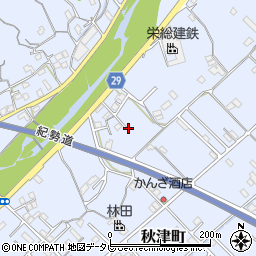 和歌山県田辺市秋津町327周辺の地図