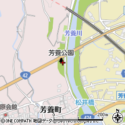 芳養公園トイレ周辺の地図
