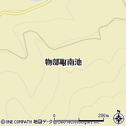 高知県香美市物部町南池周辺の地図