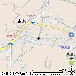 福岡県福津市本木周辺の地図