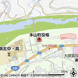 本山町消防団　本部周辺の地図