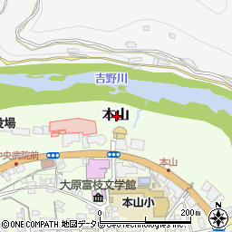 高知県長岡郡本山町本山周辺の地図
