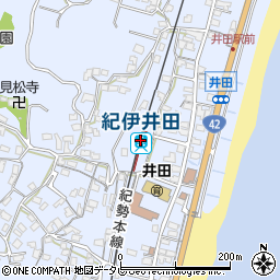 紀伊井田駅周辺の地図