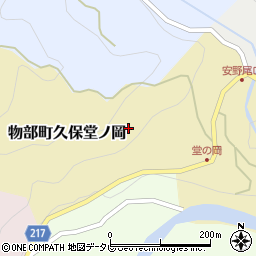 高知県香美市物部町久保堂ノ岡周辺の地図