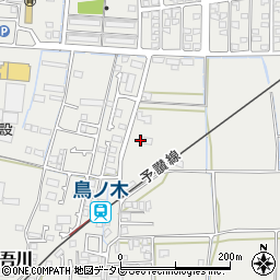 愛媛新聞　エリアサービス伊予東周辺の地図