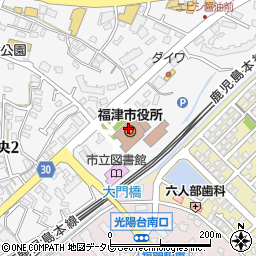 福津市役所市民部　市民課・市民係周辺の地図