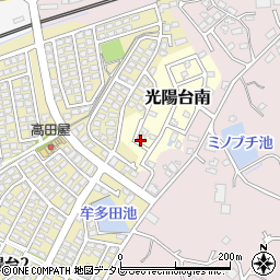 福岡県福津市光陽台南周辺の地図