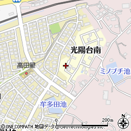 福岡県福津市光陽台南1周辺の地図