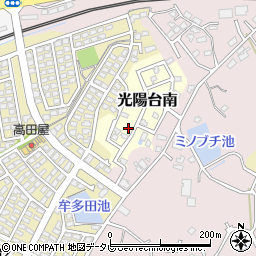 福岡県福津市光陽台南2-15周辺の地図